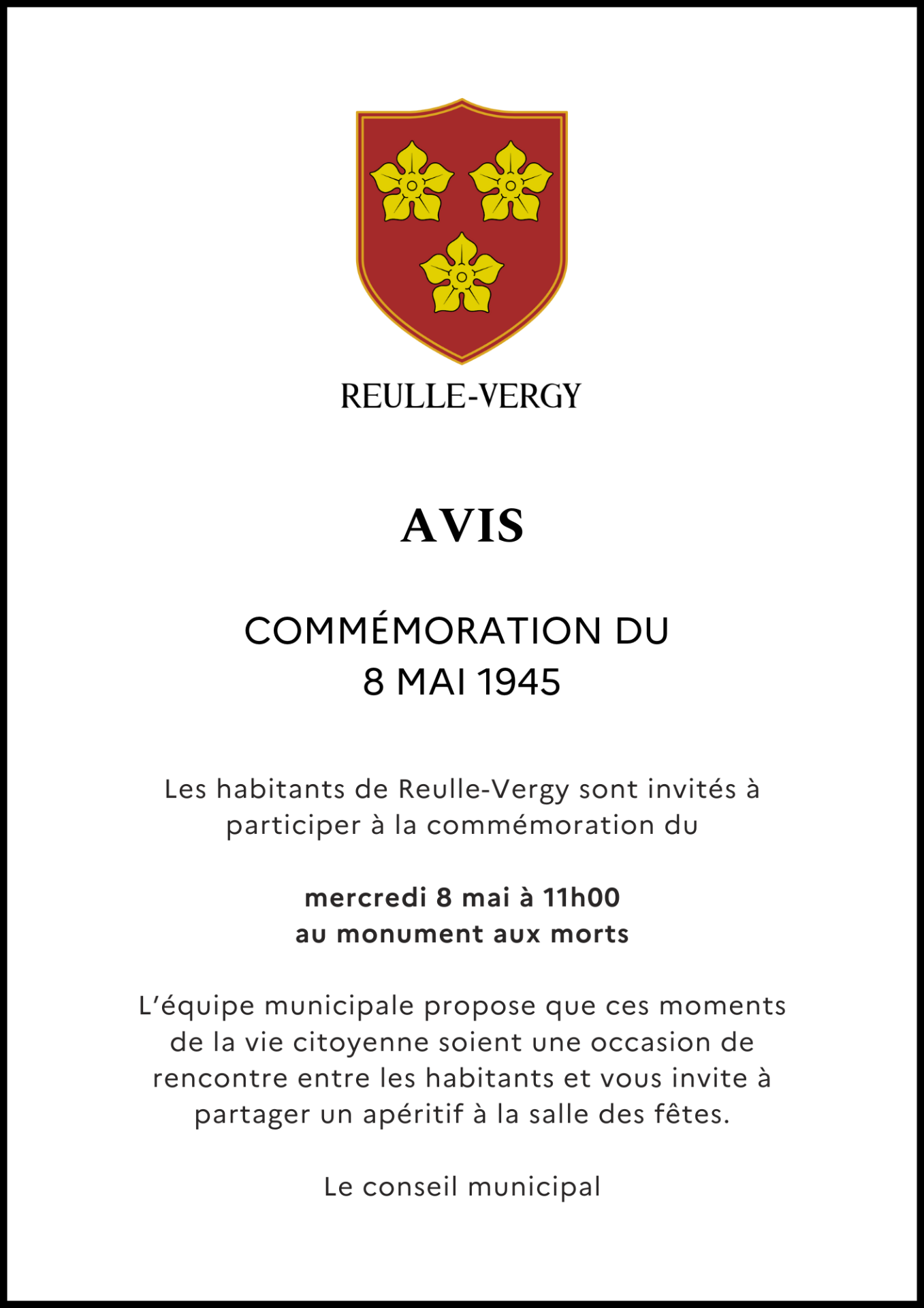 avis commémoration 8 mai