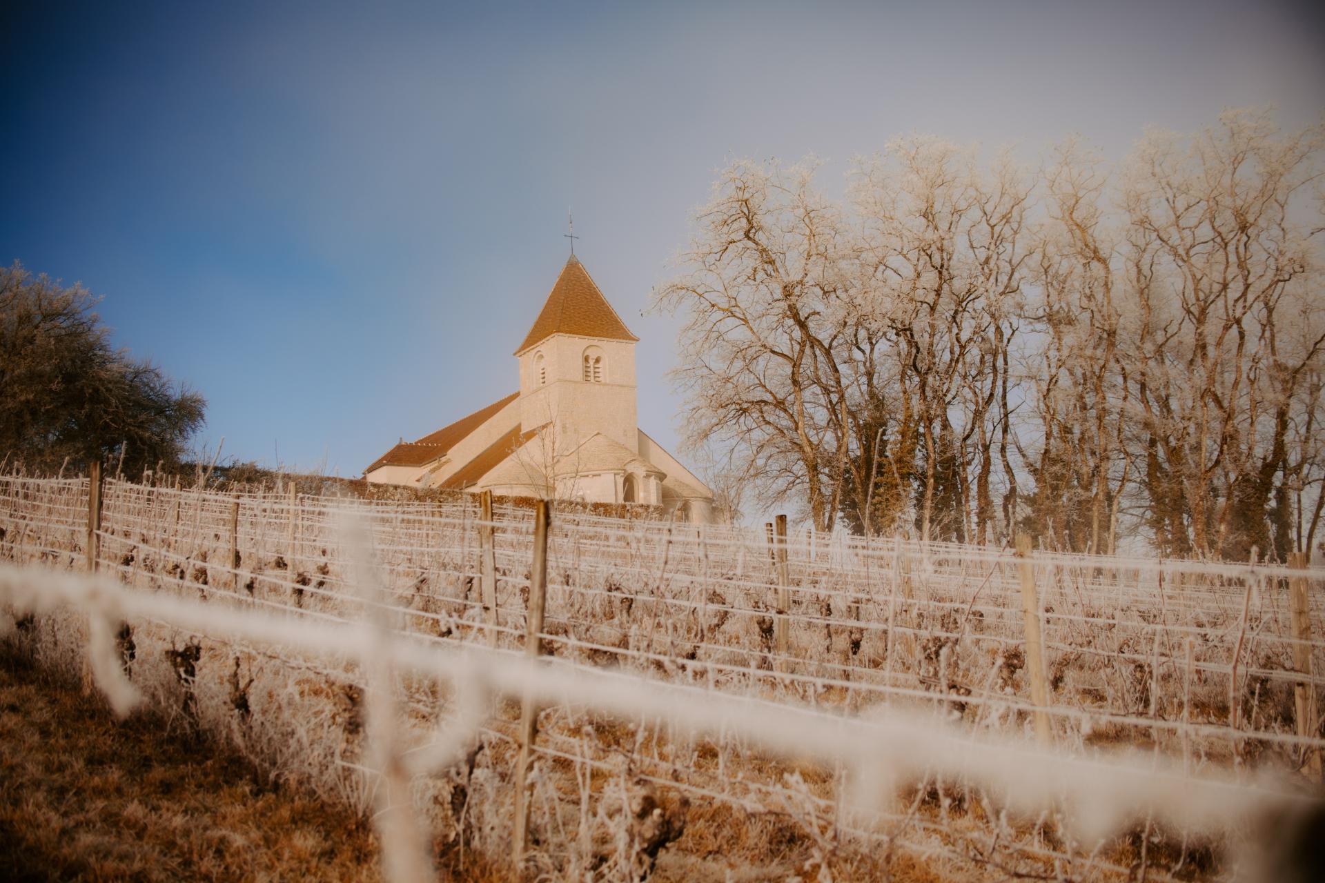 Église depuis les vignes